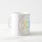 Metatron's Cube Illustration Rainbow Colors Sacre Kaffeetasse (Vorderseite Links)