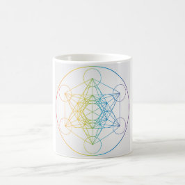 Metatron's Cube Illustration Rainbow Colors Sacre Kaffeetasse