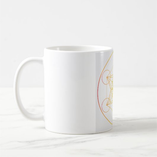 Metatron's Cube Illustration Rainbow Colors Sacre Kaffeetasse (Links)