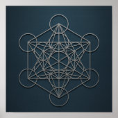 Metatron's Cube Navy Silver Poster (Vorne)