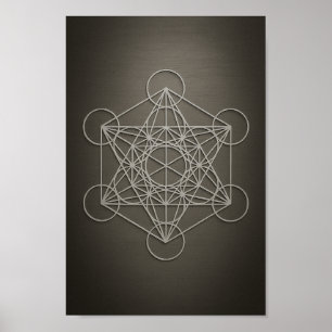 Metatron's Cube Pewter & Gray Poster