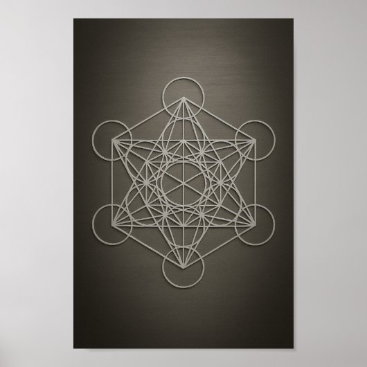 Metatron's Cube Pewter & Gray Poster (Vorne)