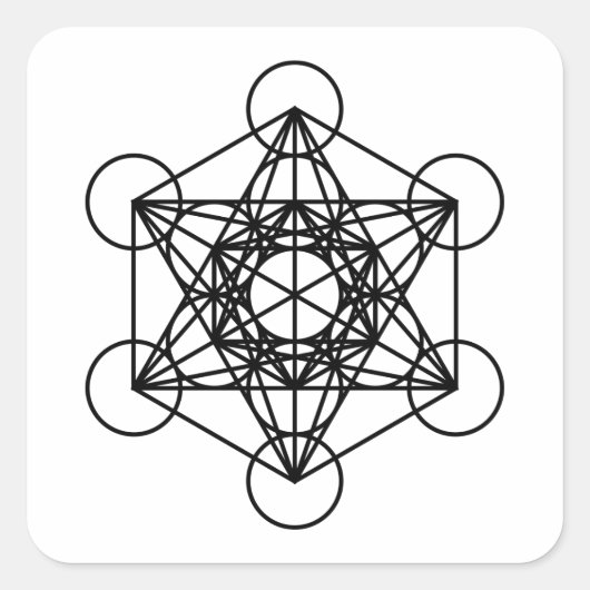 Metatrons Cube Quadratischer Aufkleber (Vorderseite)