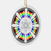 Metatrons Cube Rainbow Prism Keramik Ornament (Rechts)