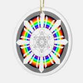 Metatrons Cube Rainbow Prism Keramik Ornament (Links)