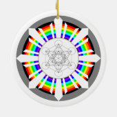Metatrons Cube Rainbow Prism Keramik Ornament (Hinten)