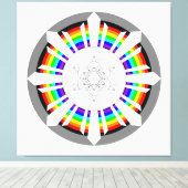 Metatrons Cube Rainbow Prism Leinwanddruck (Insitu (Holzboden))