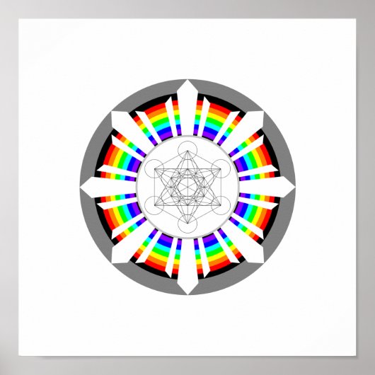 Metatrons Cube Rainbow Prism Poster (Vorne)