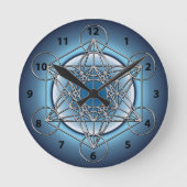 Metatrons Cube Runde Wanduhr (Vorderseite)