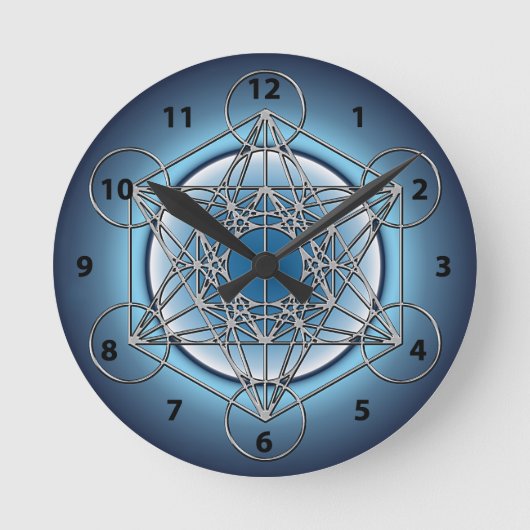 Metatrons Cube Runde Wanduhr (Vorderseite)