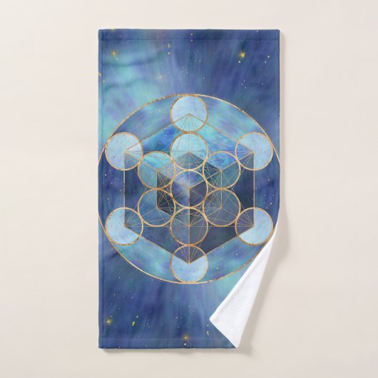 Metatrons Cube Sacred Geometry Badhandtuch Set (Handtuch)