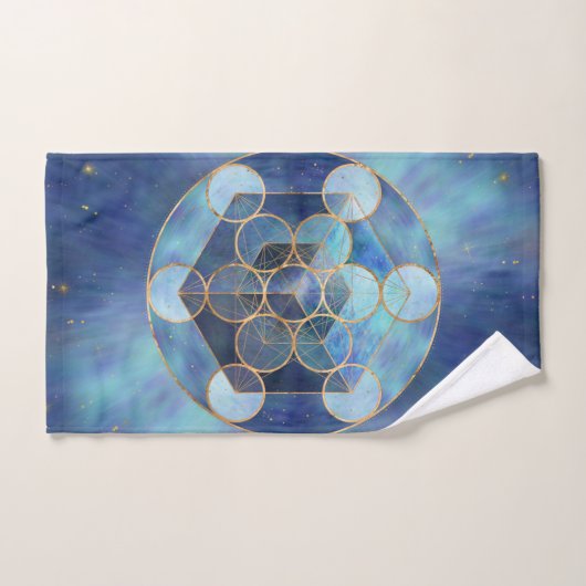 Metatrons Cube Sacred Geometry Badhandtuch Set (Handtuch)