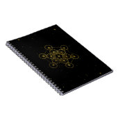 Metatron's Cube Sacred Geometry Black and Gold Notizblock (Rechte Seite)