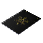 Metatron's Cube Sacred Geometry Black and Gold Notizblock (Linke Seite)