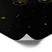 Metatron's Cube Sacred Geometry Black and Gold Poster (Ecke)