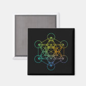 Metatrons Cube Sacred Geometry Funny Family Retro Magnet (Vorderseite/Rückseite)