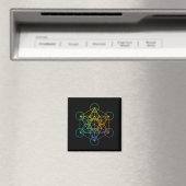Metatrons Cube Sacred Geometry Funny Family Retro Magnet (In Situ (Geschirrspüler))
