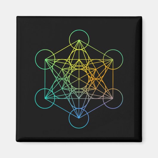 Metatrons Cube Sacred Geometry Funny Family Retro Magnet (Vorne)