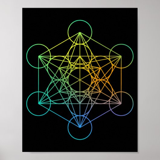 Metatrons Cube Sacred Geometry Funny Family Retro  Poster (Vorne)