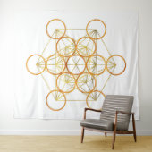 Metatron's Cube Sacred Geometry - Kupfer und Gold Wandteppich (Beispiel (Horizontal))