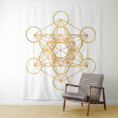 Metatron's Cube Sacred Geometry - Kupfer und Gold Wandteppich (Beispiel)