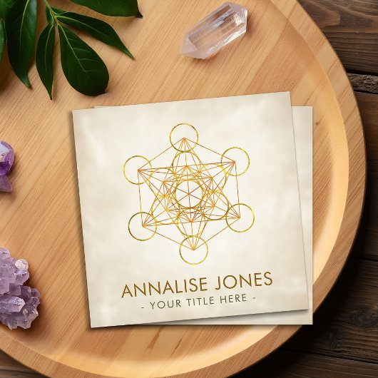 Metatrons Cube Sacred Geometry Ornament Quadratische Visitenkarte