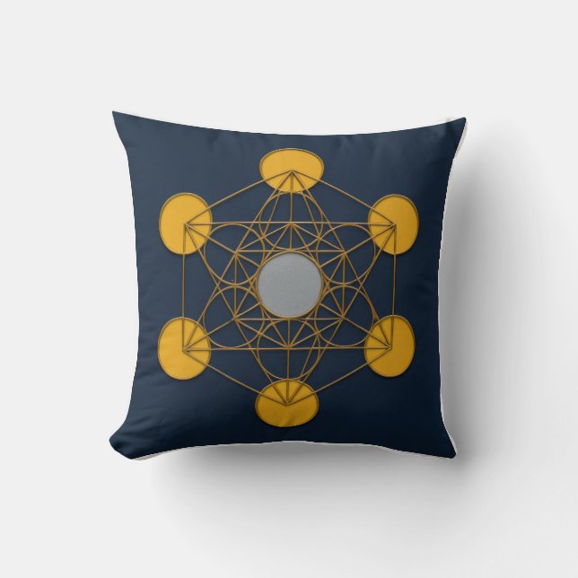 Metatrons Cube Sacred Geometry Pillow Kissen (Vorderseite)