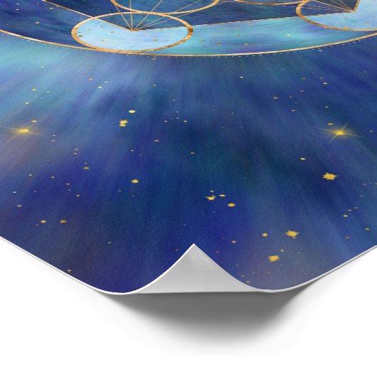Metatrons Cube Sacred Geometry Poster (Ecke)