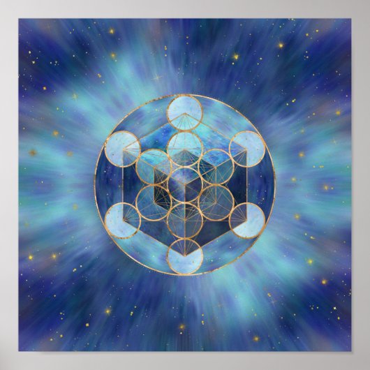 Metatrons Cube Sacred Geometry Poster (Vorne)