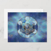 Metatrons Cube Sacred Geometry Postkarte (Vorne/Hinten)