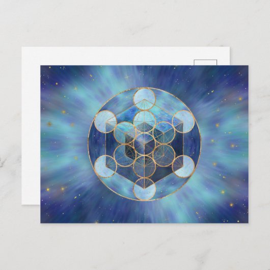 Metatrons Cube Sacred Geometry Postkarte (Vorne/Hinten)