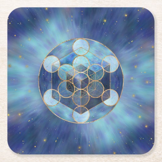 Metatrons Cube Sacred Geometry Rechteckiger Pappuntersetzer (Vorderseite)