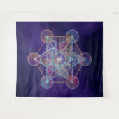 Metatrons Cube Sacred Geometry Wandteppich (Vorderseite (Horizontal))