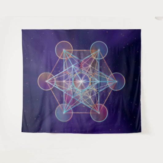 Metatrons Cube Sacred Geometry Wandteppich (Vorderseite (Horizontal))