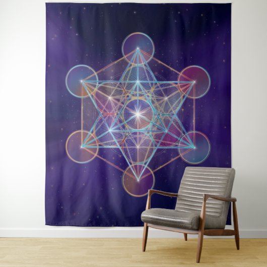 Metatrons Cube Sacred Geometry Wandteppich (Beispiel)