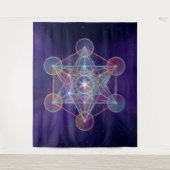 Metatrons Cube Sacred Geometry Wandteppich (Vorderseite)