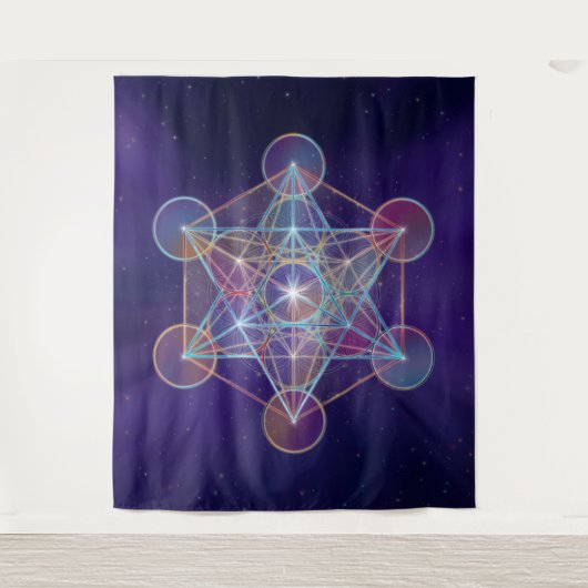 Metatrons Cube Sacred Geometry Wandteppich (Vorderseite)