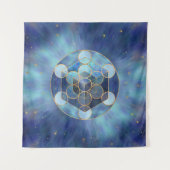 Metatrons Cube Sacred Geometry Wandteppich (Vorderseite)