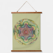 Metatrons Cube Sacred Geometry Wandteppich Mit Holzrahmen (Vorderseite)