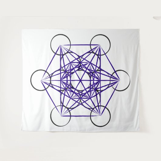 Metatron's Cube Series V5 Tapestry Wandteppich (Vorderseite (Horizontal))