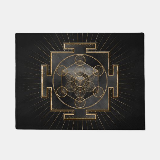 Metatrons Cube Sri Yantra Sacred Geometry Fußmatte (Vorderseite)