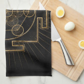 Metatrons Cube Sri Yantra Sacred Geometry Geschirrtuch (Viertel Falte)