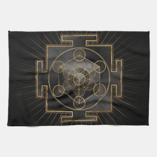 Metatrons Cube Sri Yantra Sacred Geometry Geschirrtuch
