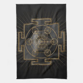 Metatrons Cube Sri Yantra Sacred Geometry Geschirrtuch (Vertikal)