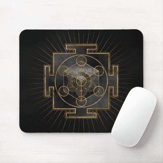 Metatrons Cube Sri Yantra Sacred Geometry Mousepad (Mit Mouse)
