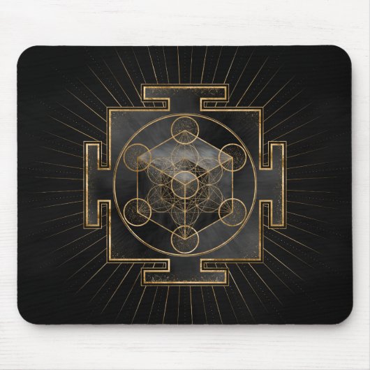 Metatrons Cube Sri Yantra Sacred Geometry Mousepad (Vorne)