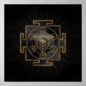 Metatrons Cube Sri Yantra Sacred Geometry Poster (Vorne)