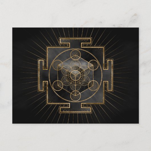 Metatrons Cube Sri Yantra Sacred Geometry Postkarte (Vorderseite)