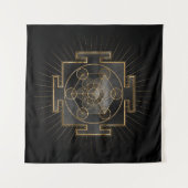 Metatrons Cube Sri Yantra Sacred Geometry Wandteppich (Vorderseite (Horizontal))
