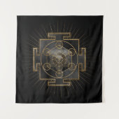 Metatrons Cube Sri Yantra Sacred Geometry Wandteppich (Vorderseite)